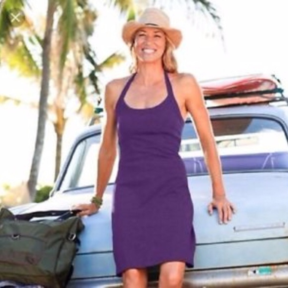 Athleta 4 Sizzle Modra Purple Yoga Halter Dress